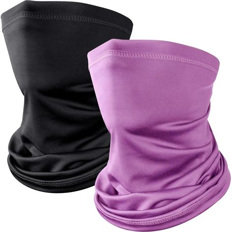 2 Pièces Cache Cou Elastique pour Homme et Femme, Tour de Cou Coupe-Vent et Respirant Snood à Séchage Rapide pour Moto, Cyclisme, Ski, Randonnée, Course à Pied (1/5)
