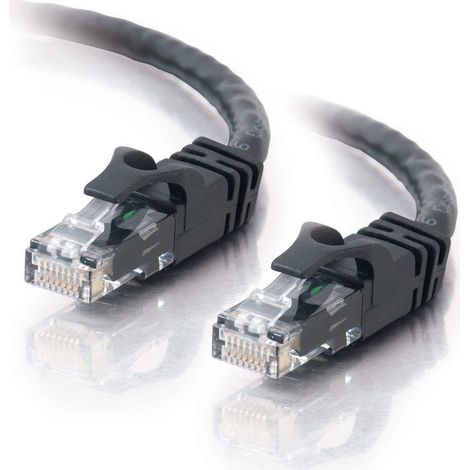 Cbl/10M Black CAT6PVC SLess UTP CB C2G Cat6 Booted Unshielded (UTP) Network Patch Cable - Cordon de raccordement - RJ-45 (M) pour RJ-45 (M) - 10 m - UTP - CAT 6 - moulé, sans crochet, bloqué - noir