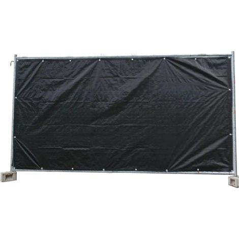 1 Stück Bauzaunplane 160g/m²  schwarz PE 1,76m x 3,41m