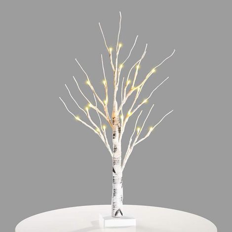 Lampadaire Arbre Birch lumineux LED T25 Nouveau - avec texture de bark, USB, taille 45cm/60cm, couleur Warm White, batteries AA incluses (1/5)