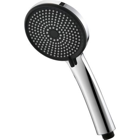 High Pressure Anti Limescale Shower Head,Water Saving Shower Head with 3 Jets,Universal Shower Head with Silicone Nubs,Ultra Light & Easy to Clean,Chrome,Chrome [Energy Class A+++] (1/5)