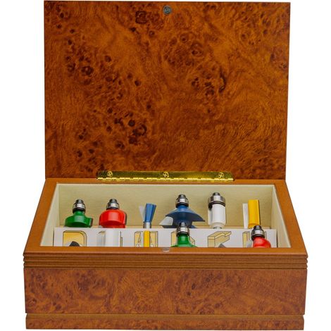 Makita – Coffret de 12 fraises pour défonceuse et affleureuse – Ø queue 6 mm – Pour bois dur – A87921