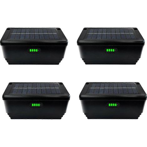 Lot de 4 lampes solaires d'extérieur pour clôture, éclairage solaire coloré pour mur, jardin, escalier, balustrade, terrasse ou piscine. (1/5)