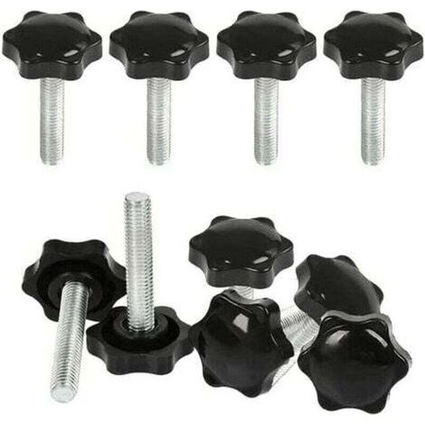 10 Pcs M8x40mm Boutons Serrage Vis Tte Molete,Bouton Main Filet Ecrou en Etoile Boulon de Serrage Filetage Boutons de Serrage Filetage avec Poigne Serrage de Poigne Visser en Plastique (1/4)