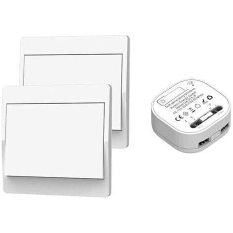 Interrupteur sans Fil, sans Pile, télécommande Murale Va et Vient, Interrupteur Mural Auto alimenté, sans câblage, émetteur pour Panneau Mural (kit à 2 Voies), intérieur extérieur étanche (1/4)