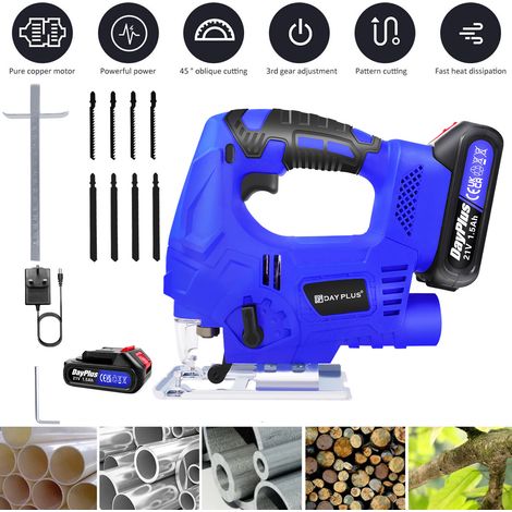 Electric Jigsaw Cordless Cutting Sawing Saw DIY Workshop Woodwork Garage Battery (1/5)