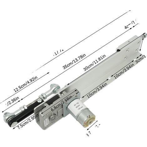 Actuador lineal, velocidad ajustable, construcción duradera, color plata, enchufe europeo. (1/2)