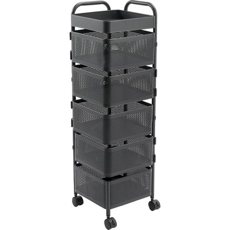 5-Tier Kitchen Storage Rack with Wheels (1/3)