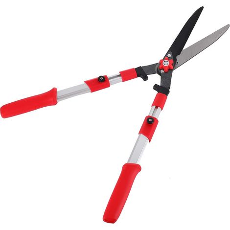 1 Taille-haie Manuel Lame Ondulée 255mm Poignées Télescopiques 68-87cm Pour Haies Arbustes