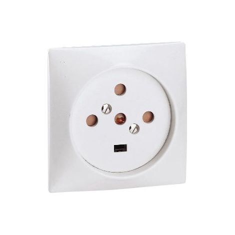 Legrand 090138 Socle à encastrer 20 A - 3P+N+T - plaque 80x80 - ivoire (étiq)