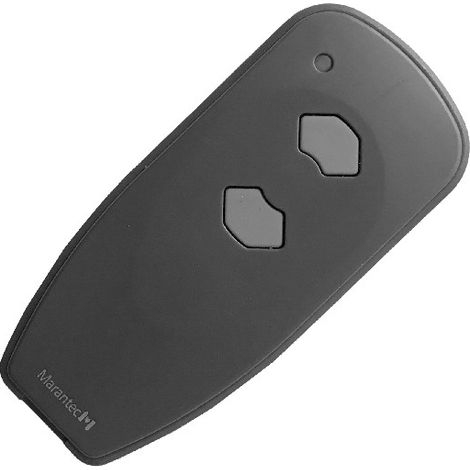 Télécommande 2 canaux pour motorisations – Émetteur mural compact – Fréquence 868 MHz – Alimentation 3V avec pile CR 2032 – Protection IP54 – Marantec - D382-868