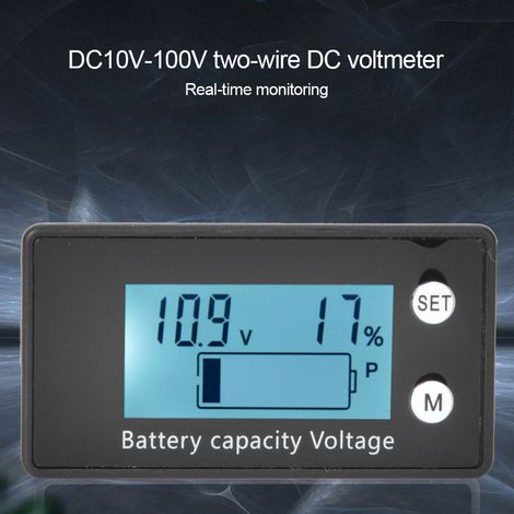 Voltmètre numérique LCD portable moyen, outil industriel pour batterie, 10-100 V CC, blanc (1/5)