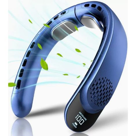 Wiederaufladbarer Nackenventilator, persönlicher Ventilator mit LED-Anzeige, 3 Geschwindigkeitsstufen, 4000 mAh Akku, USB Typ-C kompatibel, tragbar, ideal und leise für Reisen und Outdoor-Aktivitäten. (1/5)