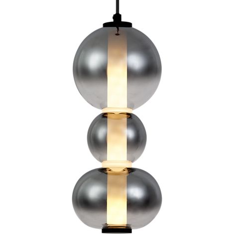 QAZQA Lámpara colgante Art Déco negra con cristal transparente y