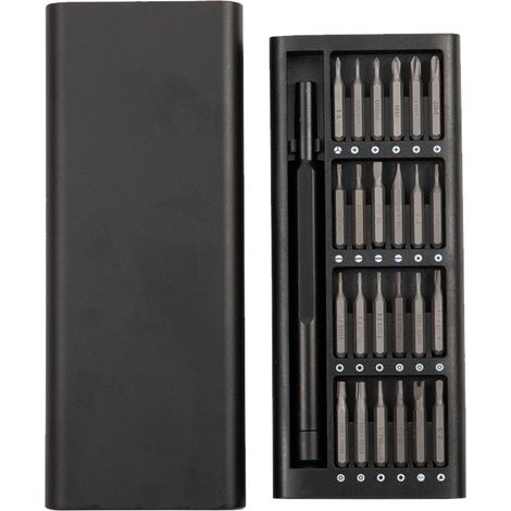Kit de tournevis magnétique 24 en 1 multifonctionnel avec assortiment d'embouts en acier allié pour la réparation électronique (1/5)