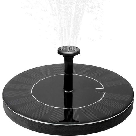 Fontaine de jardin solaire 1.5W – Pompe à eau avec batterie – 6 buses pour effets de pulvérisation – Dimensions 17x17x3 cm (1/5)