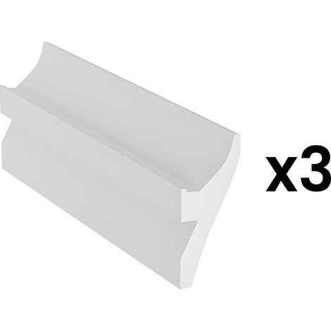 Lot de 3 corniches plafond en polystyrène L290 x l4.5 x H12 cm blanc - ROMONA (1/4)