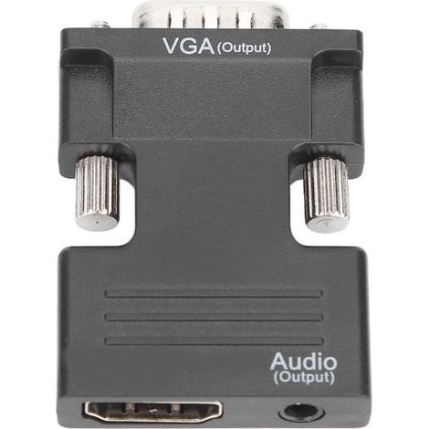 Convertisseur HD Multimedia Interface femelle vers VGA mâle avec câble audio 3,5 mm pour ordinateurs portables, PC et moniteurs (1/5)