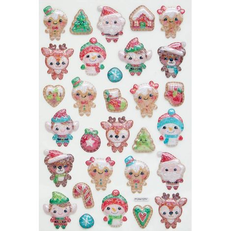 Sticker de Noël en relief personnages 14 x 21 cm - Atmosphera créateur d'intérieur (1/4)