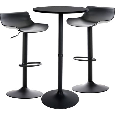 2er Bartisch Set Fernie schwarz