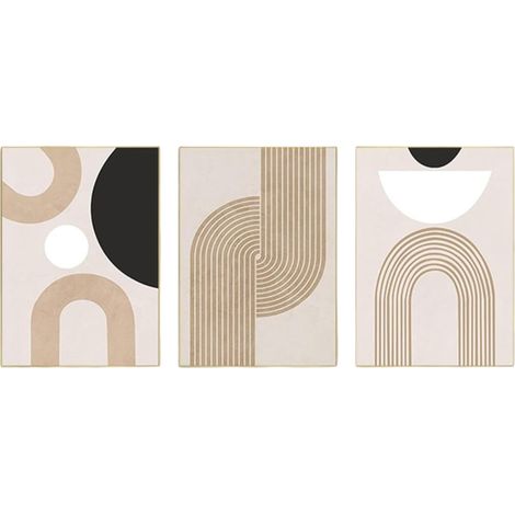 Quadri Tela Boho Astratto Senza Cornice Set 3 60x90 cm (1/5)