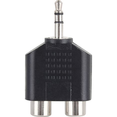 Adaptateur Audio 3.5mm Mâle Stéréo vers 2 RCA Femelle Mono pour Extension de Câble (1/5)