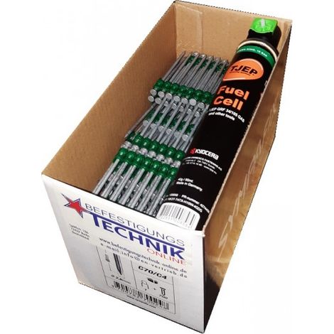 Betonnägel 2,6x60mm +1xGas für Betonnagler Würth Diga CSM-1 Powers Trak-IT C4 CS-70 S-EN10268