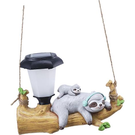 Lampe suspendue solaire paresseux en résine, décoration de jardin, recharge solaire automatique, économie d'énergie, LED, forme d'animal, pour parc ou terrasse (1/5)