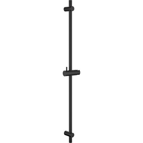 Barre de Douche 90cm en Acier Inoxydable, Barre de Douche avec Support de Pommeau de Douche Réglable à 360° et Fixations Murales Variables pour S'adapter aux Trous de Perçage Existants, Noir (1/5)