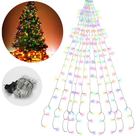 SWANEW LED luci dell'albero di Natale 280 LED 2.8m all'aperto con anello Illuminazione albero di Natale RGB (1/5)