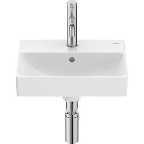 Roca – Vasque suspendue compacte en porcelaine FINECERAMIC – Rectangulaire – 1 trou robinetterie – Kit de fixation inclus – Pour espaces réduits (1/3)