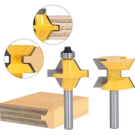 2 Pièces Fraise de Défonceuse 8mm, Couteau à Rainurer 120 Degrés pour Travail du Bois