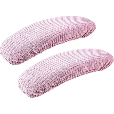 Funda elástica extraíble para reposabrazos KZQ, impermeable, elástica y cómoda, duradera, para silla de oficina y de ordenador (morado claro) (1/3)