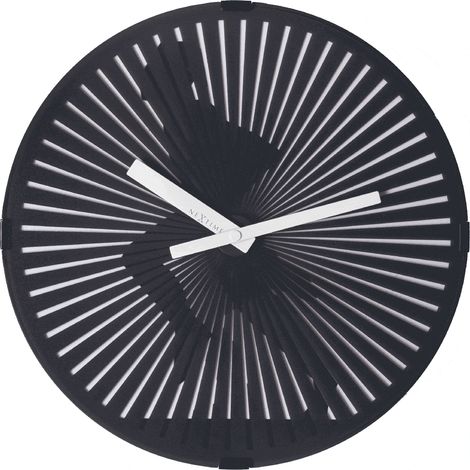 Horloge Murale Animée en Plastique Noir 30 cm avec Mouvement à Couple Élevé - PANGIVO (1/5)
