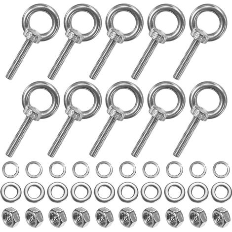 10-Sets Boulon À Oeil En Acier Inoxydable M5x29mm Boulon À Oeil (1/5)