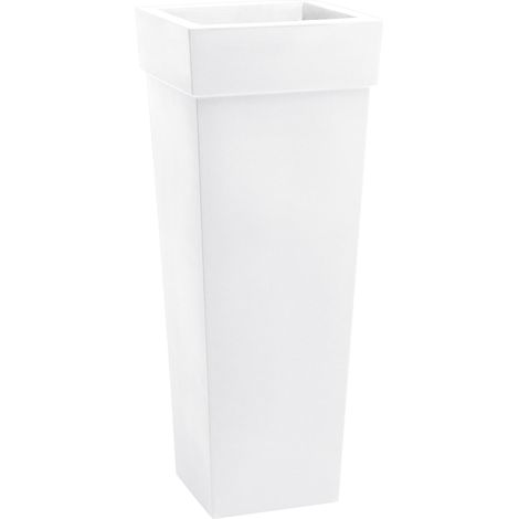 Vaso quadrato alto resina GERYON cm. 100 BIANCO