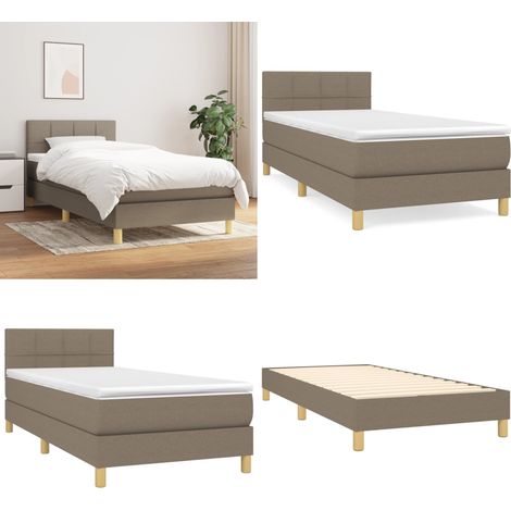 Boxspringbett mit Matratze Taupe 80x200 cm Stoff - Boxspringbett - Doppelbett - Bettenrahmen - Schlafsofa - Lattenrost - Home & Living (1/5)