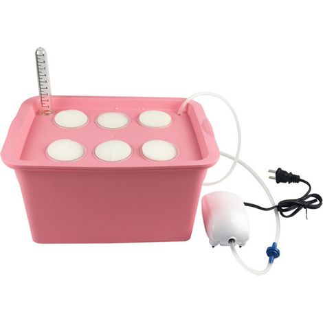 Kit de culture hydroponique à 6 trous pour plantes, armoire de jardin intérieure/extérieure à bulles (gris) (1/5)