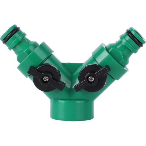 Adaptateur de robinet de jardin avec vanne pour tuyau à double sens - AquaForge (1/5)