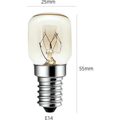 Lot de 5 ampoules à incandescence E14 T22/T25 pour four, 230V 15W‑25W, résistantes à haute température, variables (1/3)