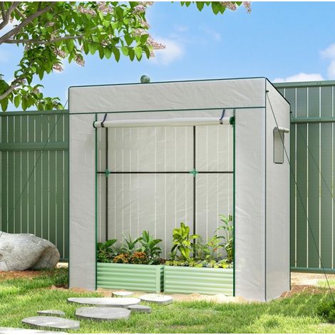 Serre tunnel tomate 196x77x197 cm blanche HAVRYA (1/4)