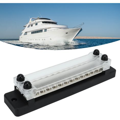 Hochstrom-150-A-12-Kanal-Doppelreihen-Sammelschiene, 12–48 V DC / 110–300 V AC, mit 28 Klemmen (CP-3025) für Wohnmobile und Yachten (1/5)