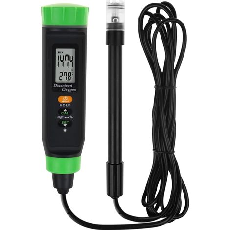 Numérique Dissous Oxygène Pentype Long Câble Mètre ATC Eau Testeur avec Soi Flottant Sonde Long Câble Électrode et Faible Batterie Indicateur (1/5)