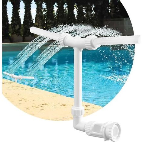 1 Fontaine Piscine, Double Jet Réglable 360°, Raccord 1,5 Et 2,2 Pouces, Pour Piscine Hors Sol (1/5)