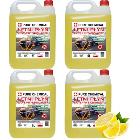 Liquide de lave-glace - 20 L (4x5L) - Parfum agrumes - Efficace et sûr pour la peinture