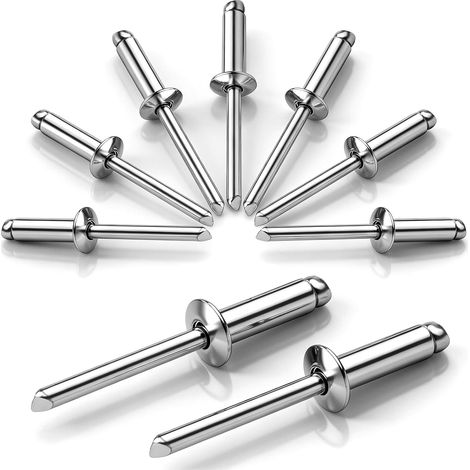 Lot de 100 rivets aveugles en acier inoxydable 304 (4 mm x 12 mm) (1/5)