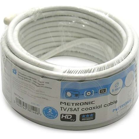 CAVO COASSIALE TV/SAT Ø 5 mm ± 0,8 mm x 25 metri