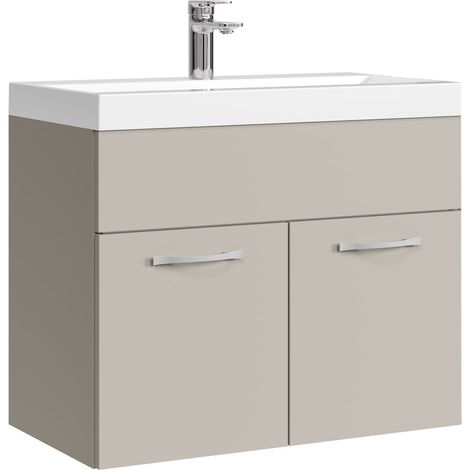 Mobili da bagno Montreal Set 01 60 x 35 cm – Cashmere – con lavabo (1/5)