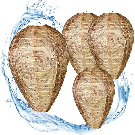 Nid de guêpes, résistant aux intempéries, spray anti-guêpes, piège à guêpes, lot de 4, imperméable, résistant à l'humidité, pour jardin, balcon, répulsif (1/5)