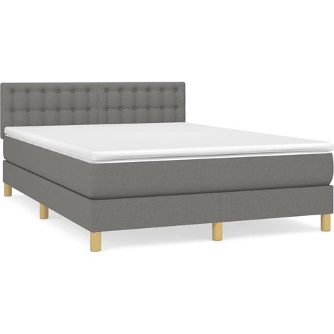 Maison Exclusive - Boxspringbett mit Matratze Dunkelgrau 140x200